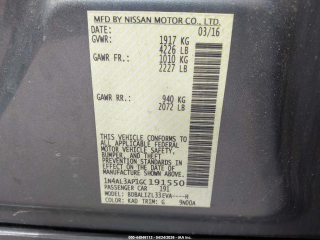 Nissan Altima 2.5 Sv