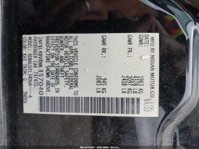Nissan Altima S Fwd