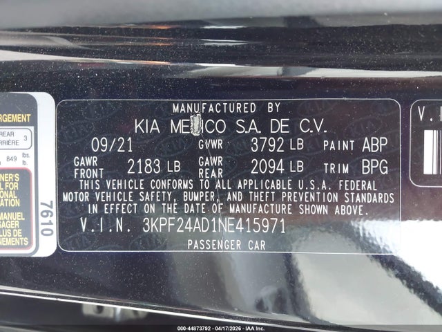 Kia Forte Lxs