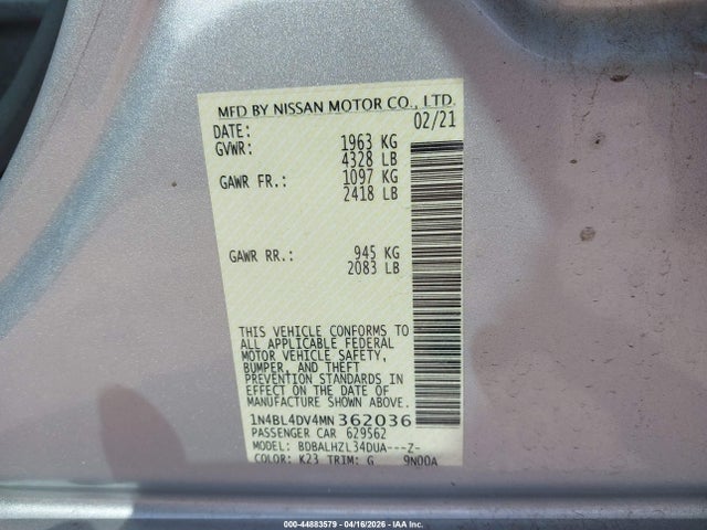 Nissan Altima Sv Fwd