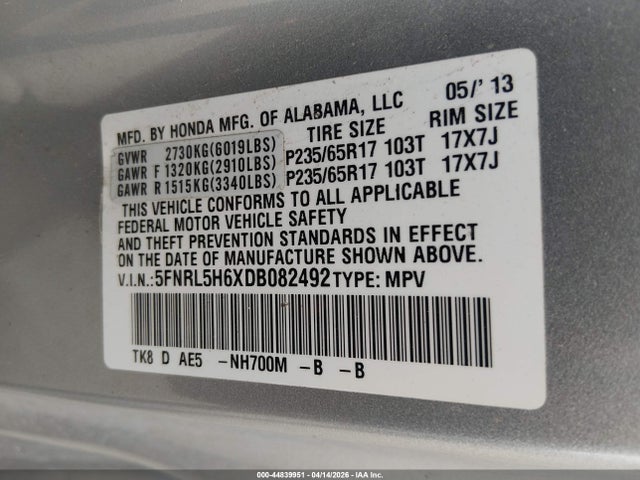 Honda Odyssey Ex-l