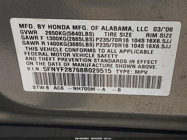 Honda Pilot Ex-l