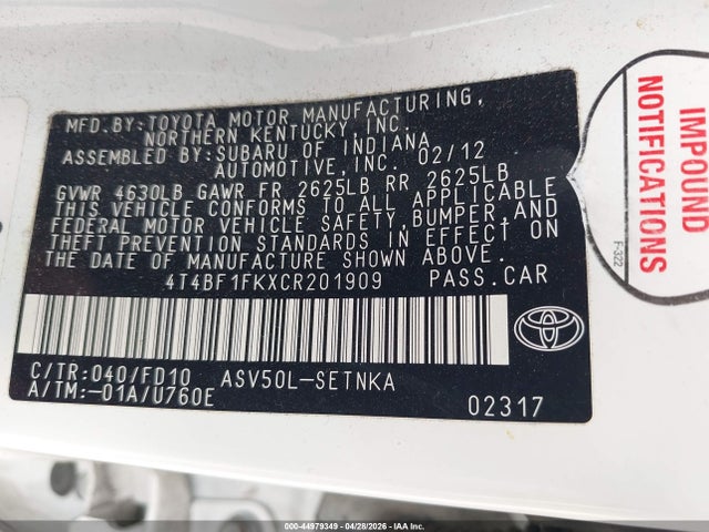 Toyota Camry Le