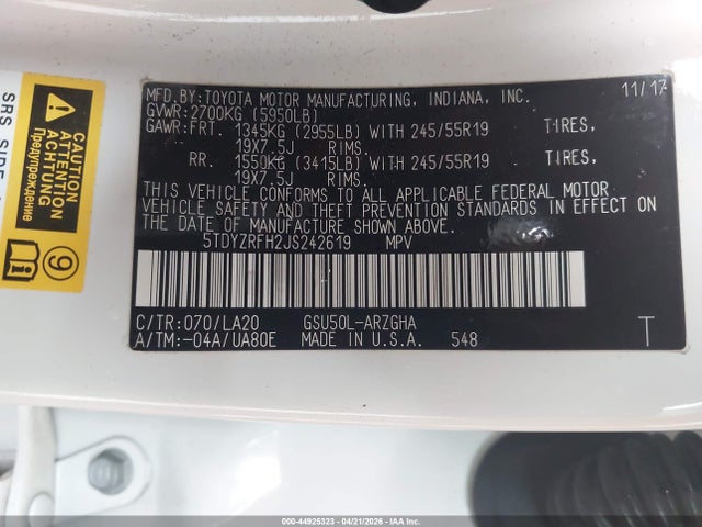 Toyota Highlander Limited Platinum