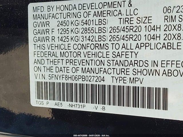 Honda Passport Awd Elite