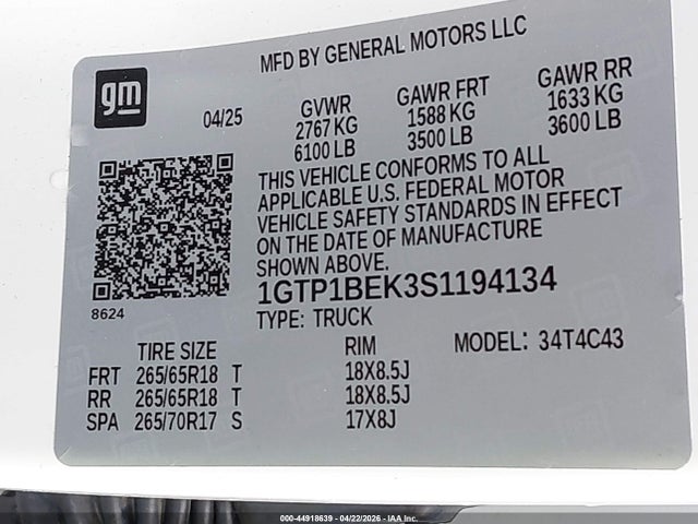 GMC Canyon 2wd Elevation