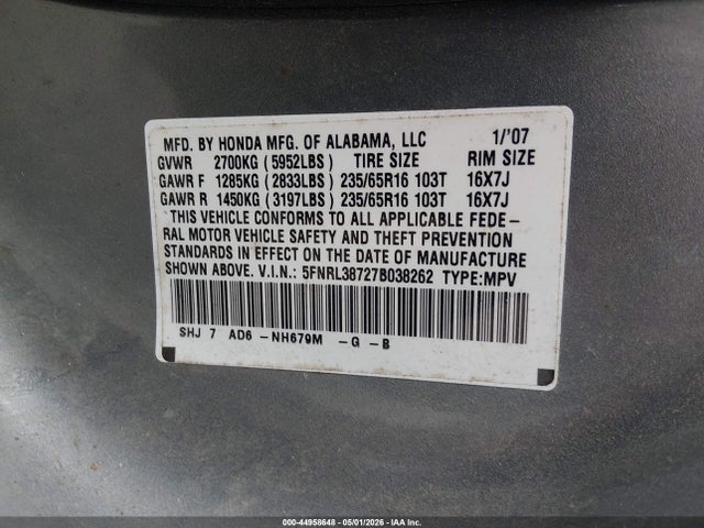Honda Odyssey Ex-l