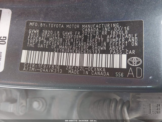 Toyota Corolla Le