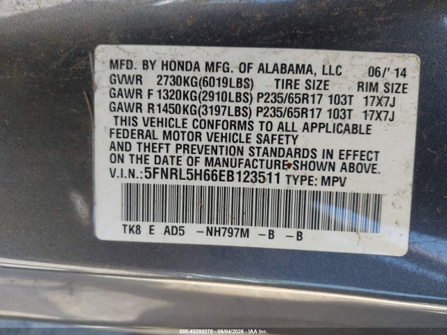Honda Odyssey Ex-l