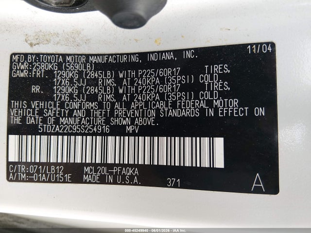 Toyota Sienna Xle