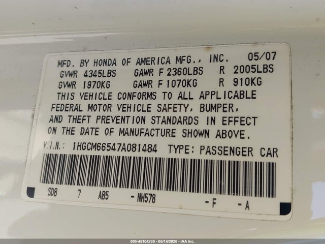 Honda Accord 3.0 Ex