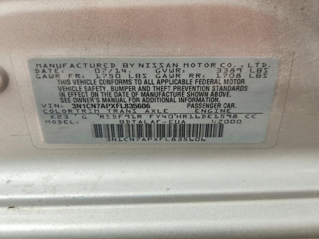Nissan Versa 1.6 S