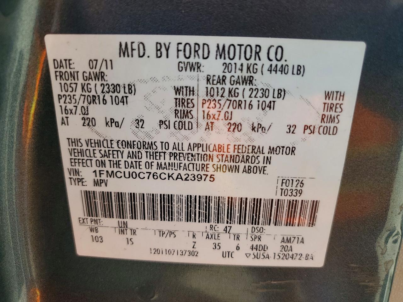 Ford Escape Xls