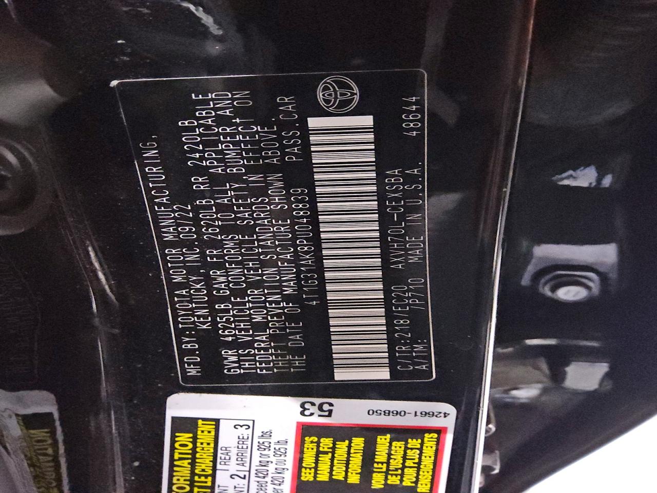 Toyota Camry Se Nightshade