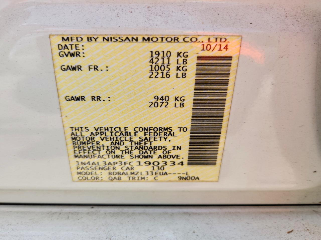 Nissan Altima 2.5 Sv