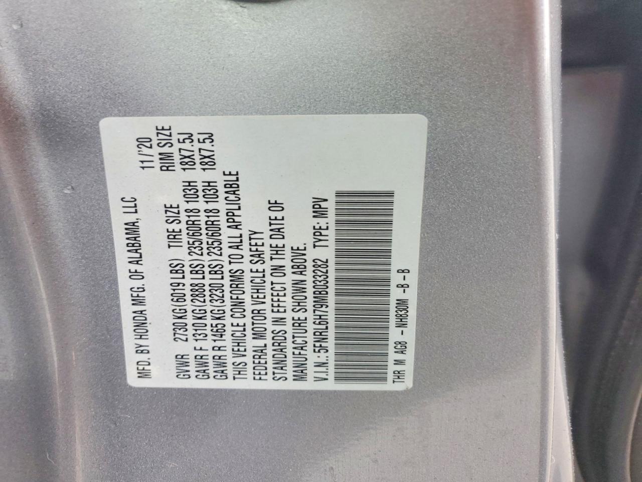 Honda Odyssey Exl