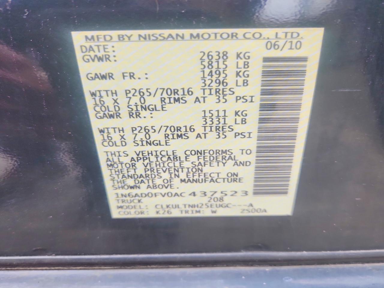 Nissan Frontier Crew Cab Xe
