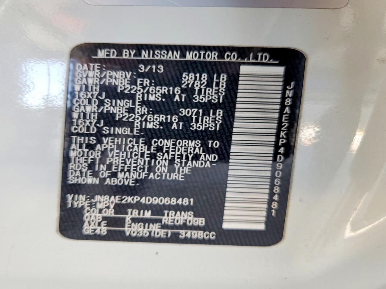 Nissan Quest 3.5 S