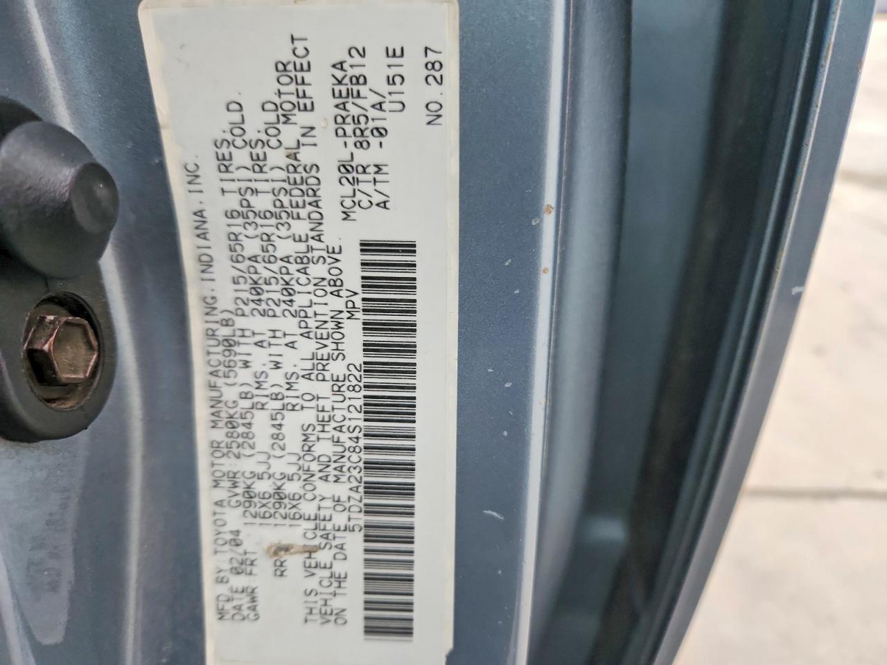 Toyota Sienna Le 8 Passenger