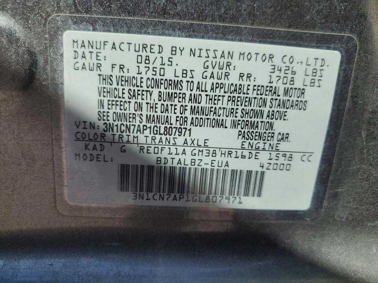 Nissan Versa 1.6 Sv