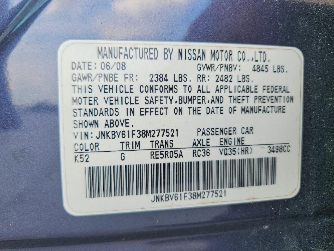 INFINITI G35 X