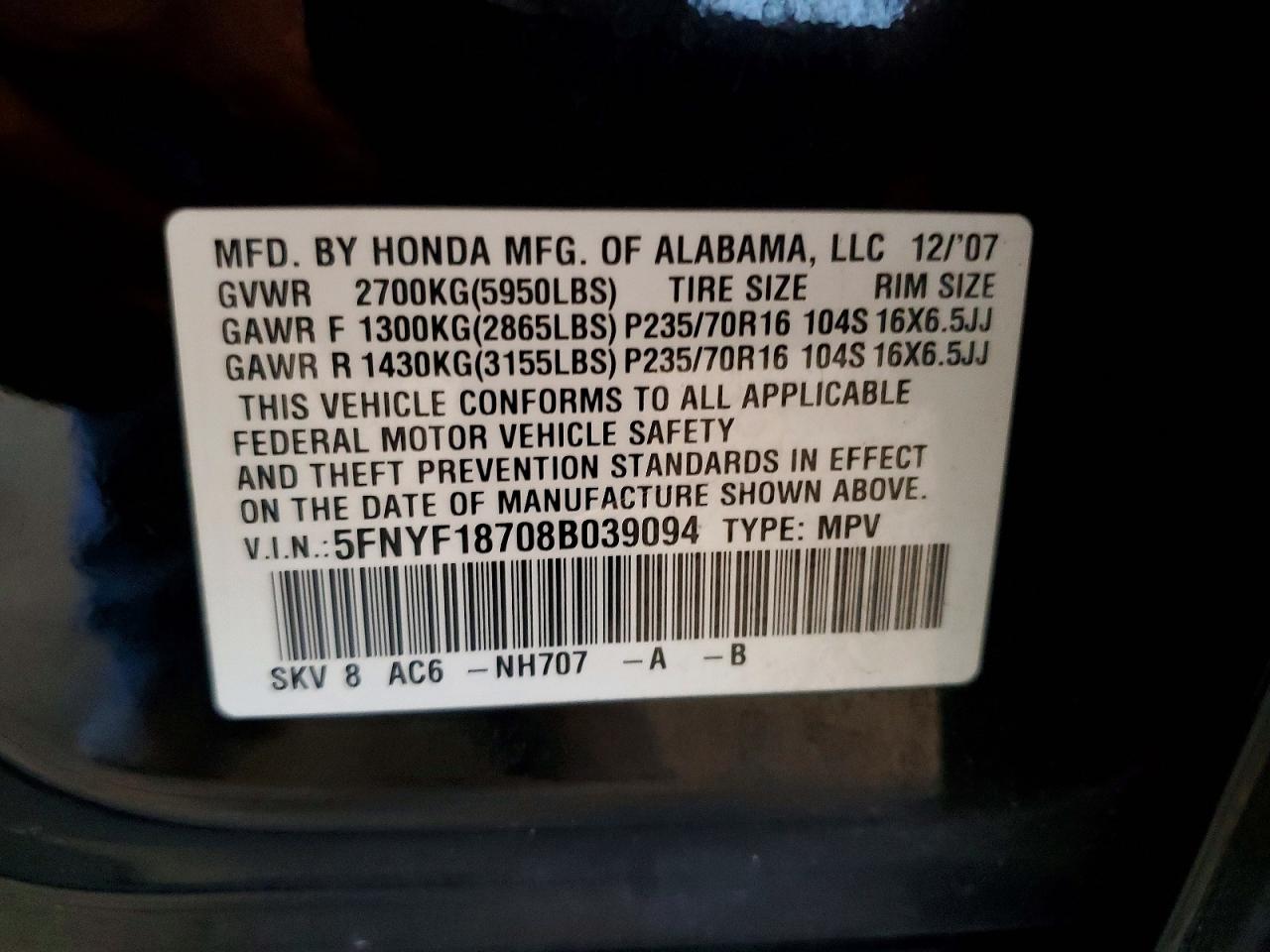 Honda Pilot Exl