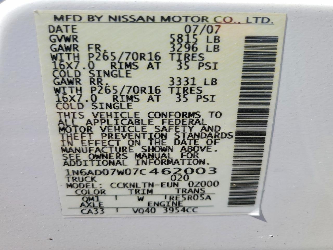 Nissan Frontier Se