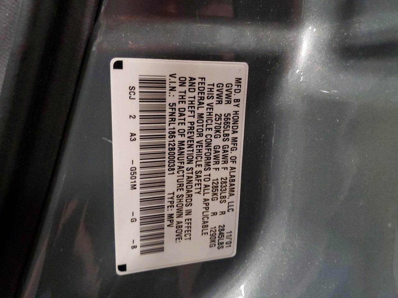 Honda Odyssey Ex