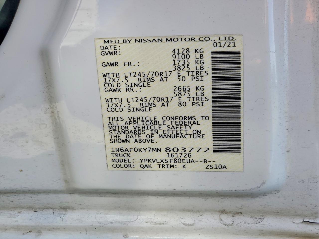 Nissan Nv 2500 Hd Sv