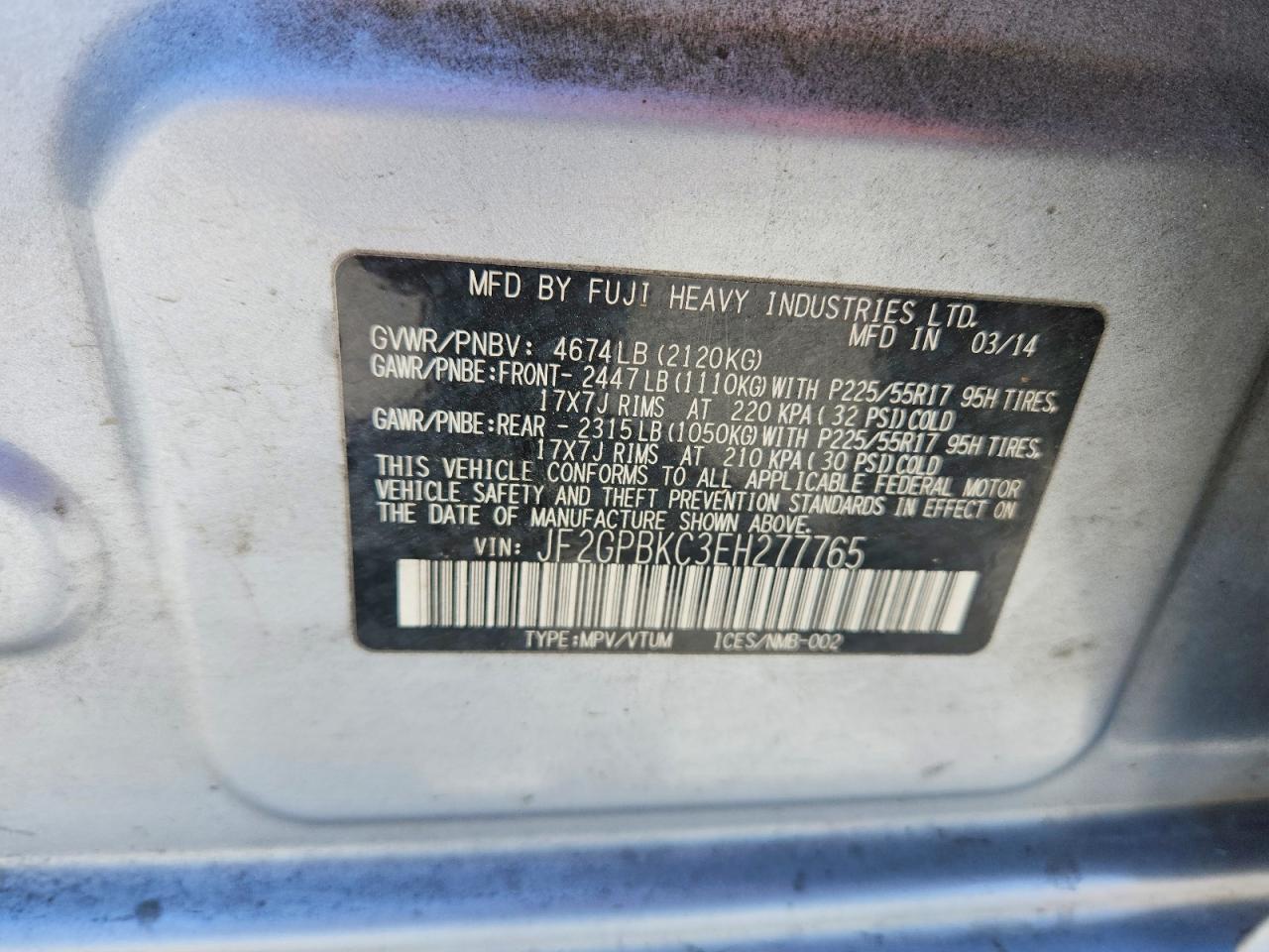 Subaru Xv 2.0i Hybrid Touring