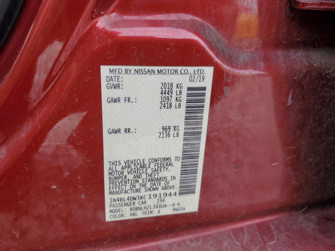 Nissan Altima Sv
