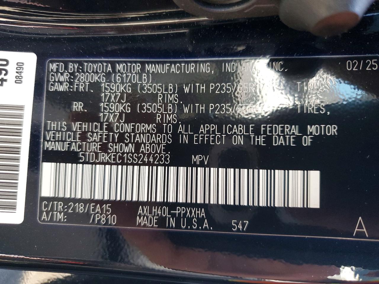 Toyota Sienna Xle 8-passenger
