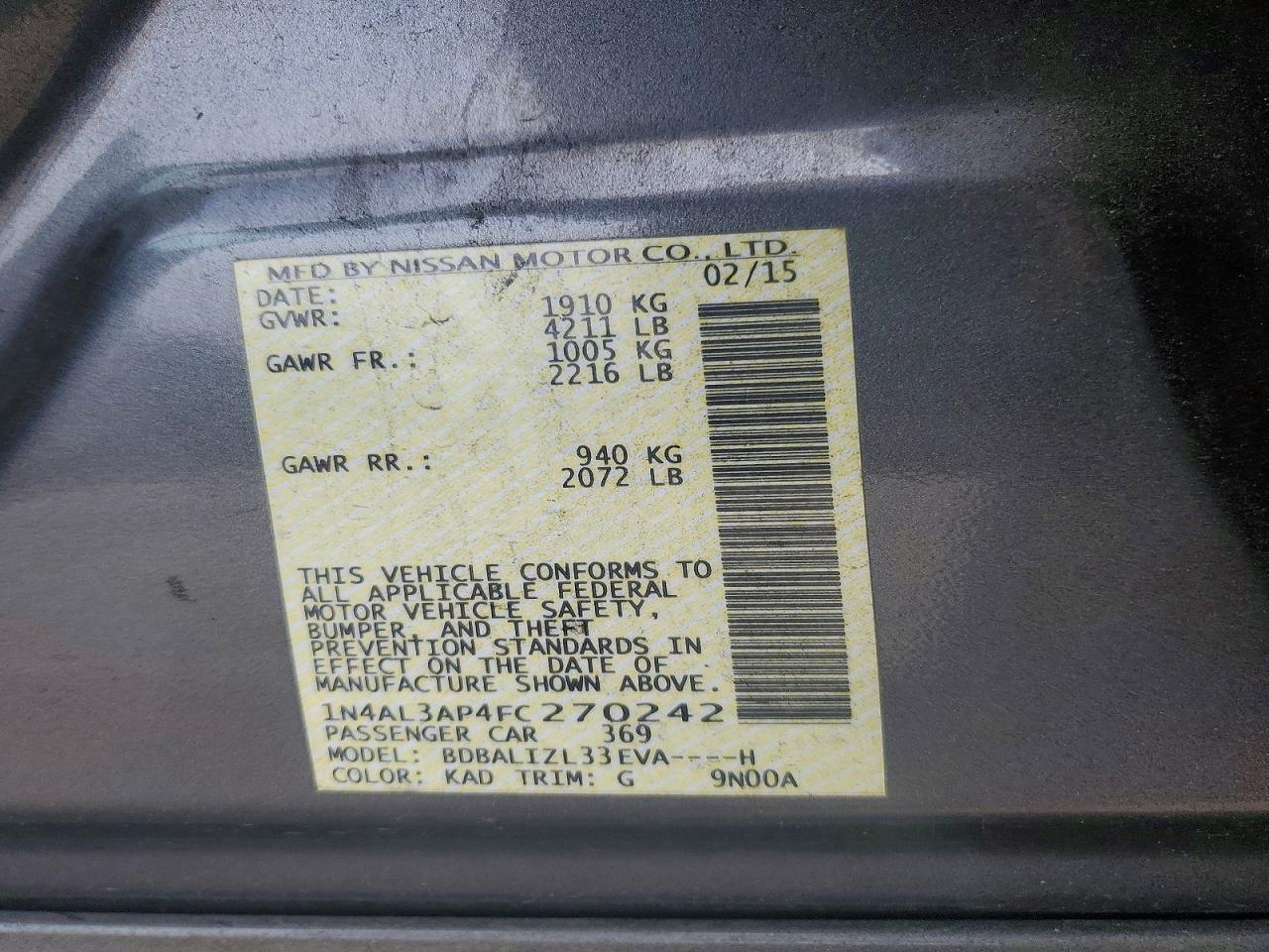 Nissan Altima 2.5 Sv