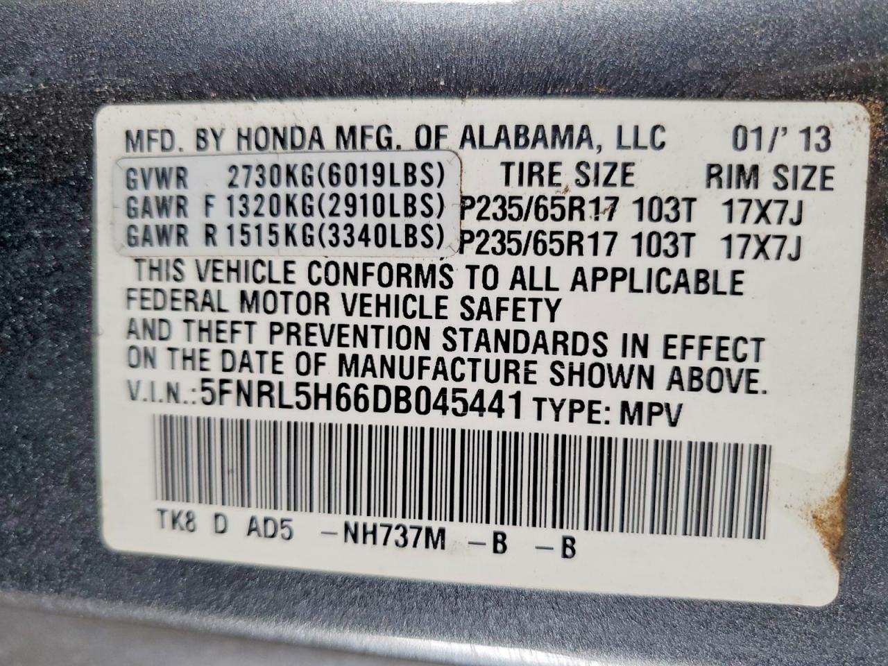 Honda Odyssey Exl