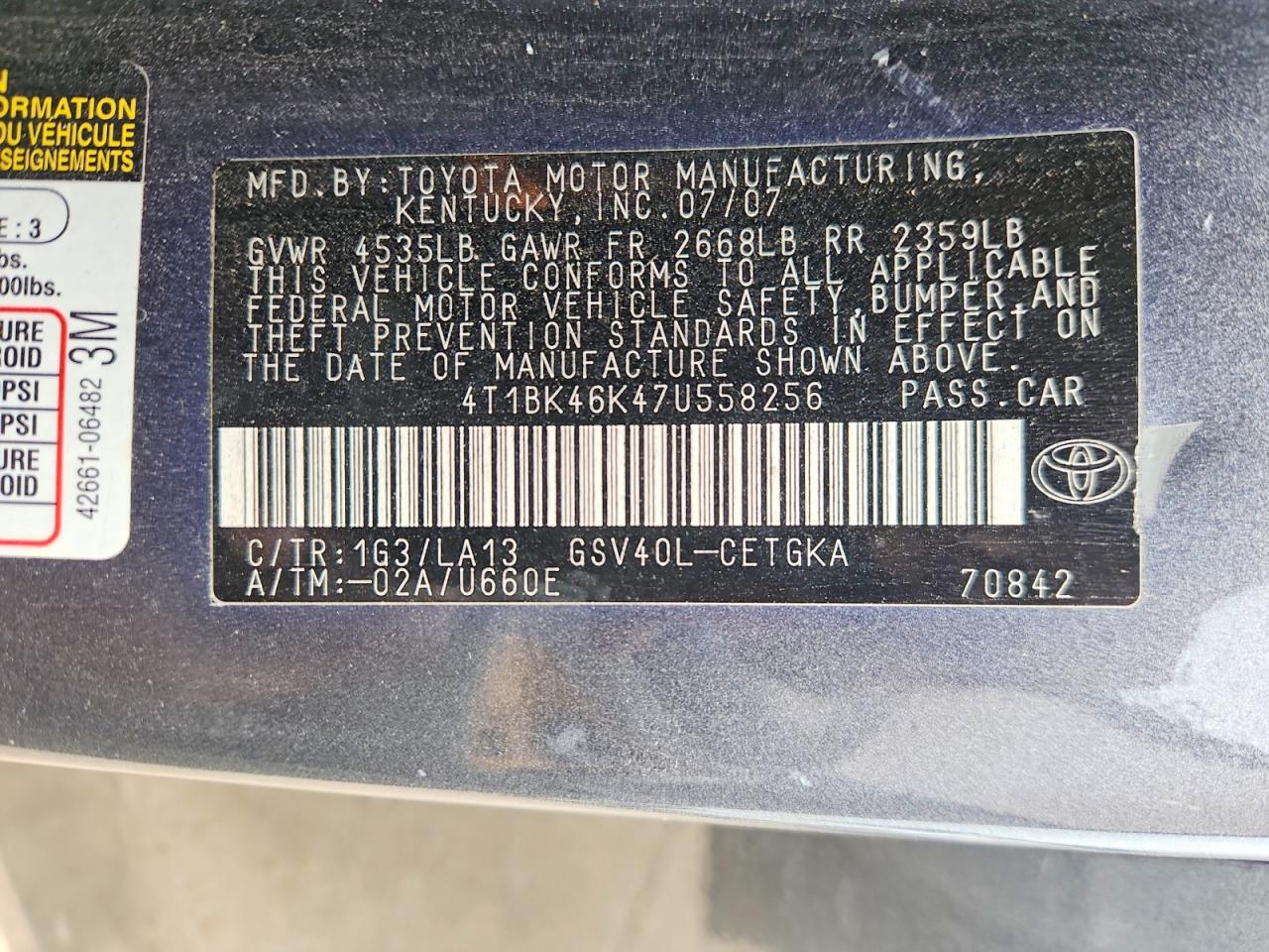 Toyota Camry Xle V6