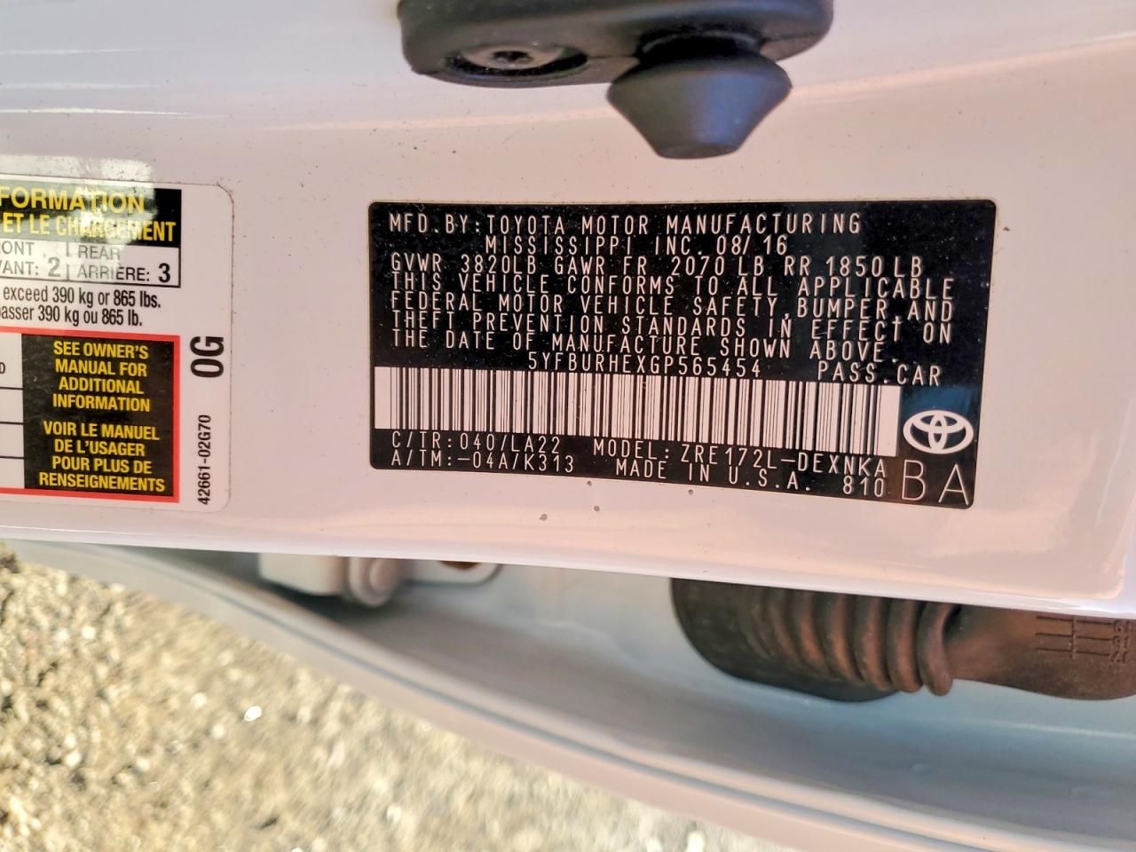 Toyota Corolla Le Premium