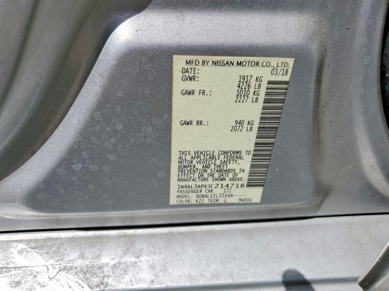 Nissan Altima 2.5 Sv