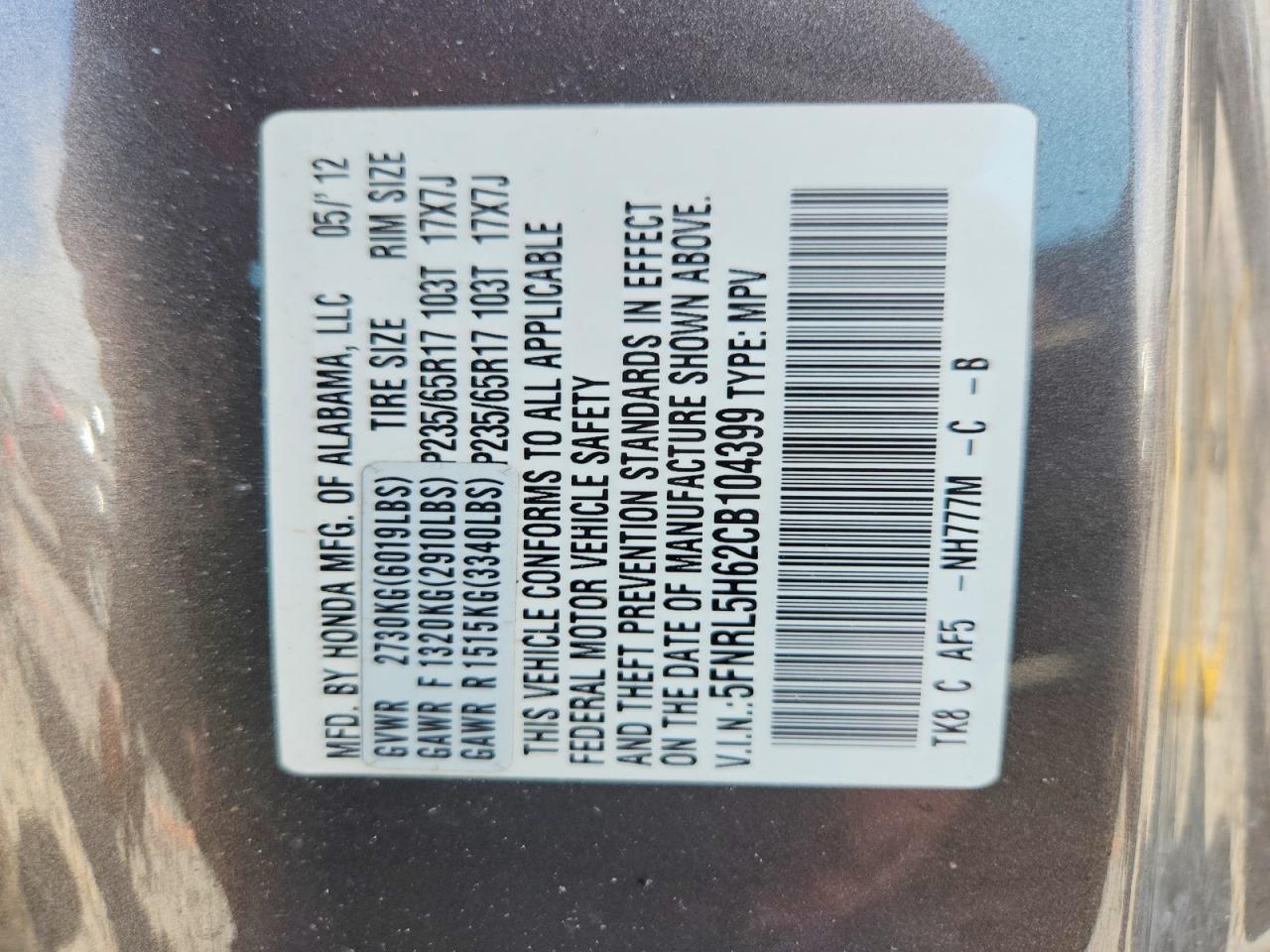 Honda Odyssey Exl