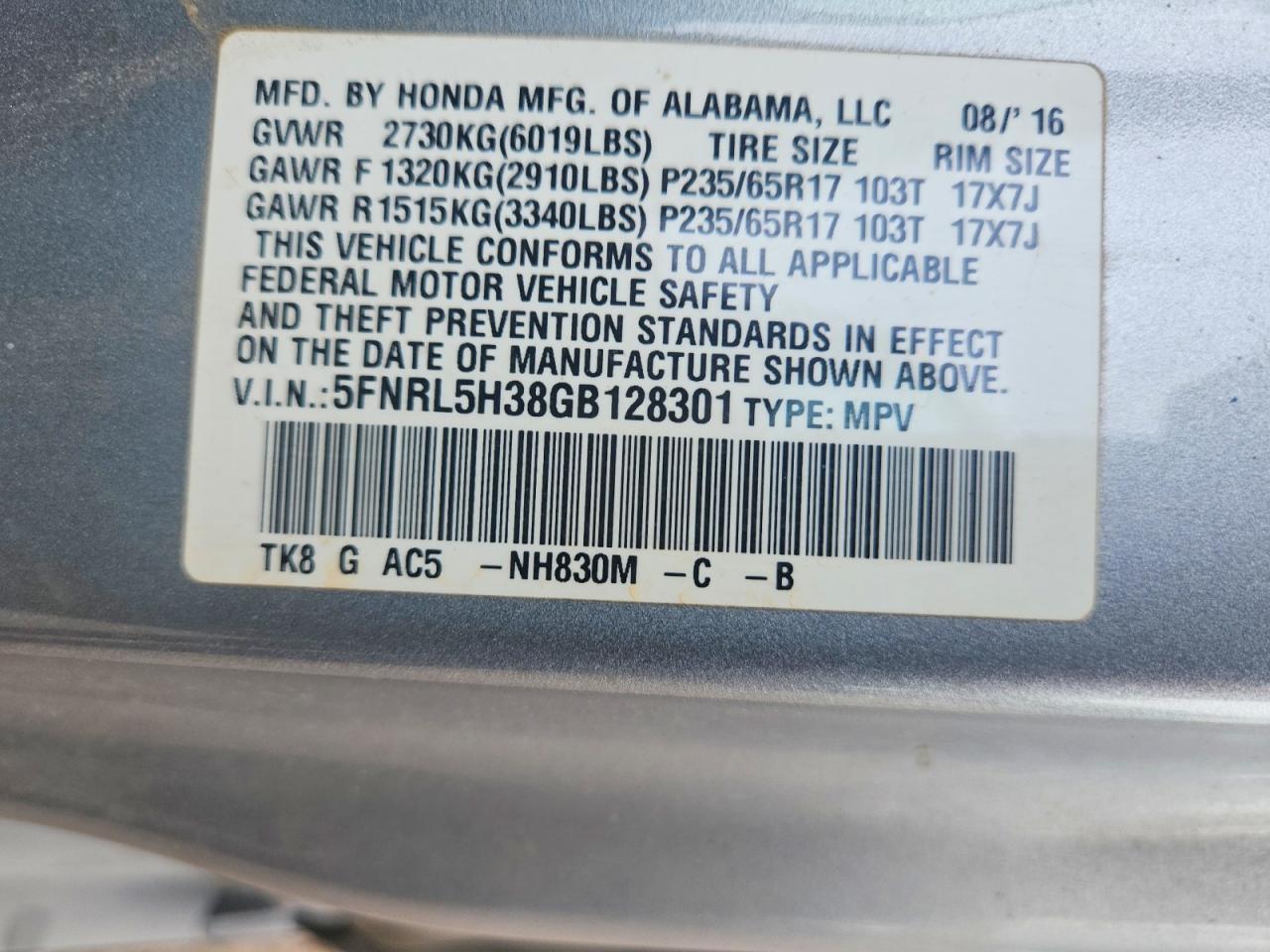 Honda Odyssey Se