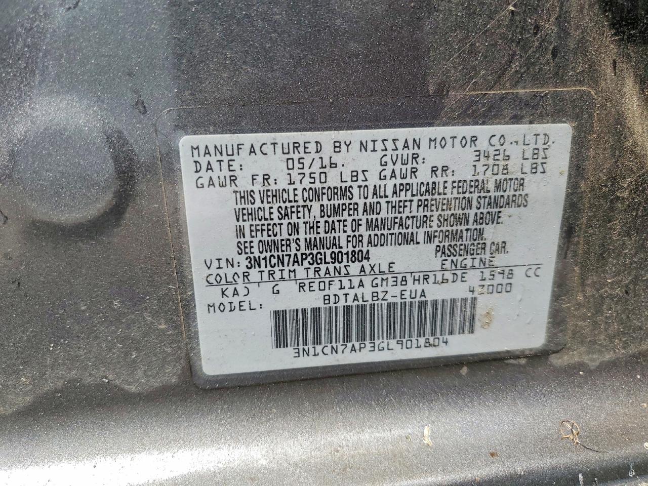 Nissan Versa 1.6 Sv