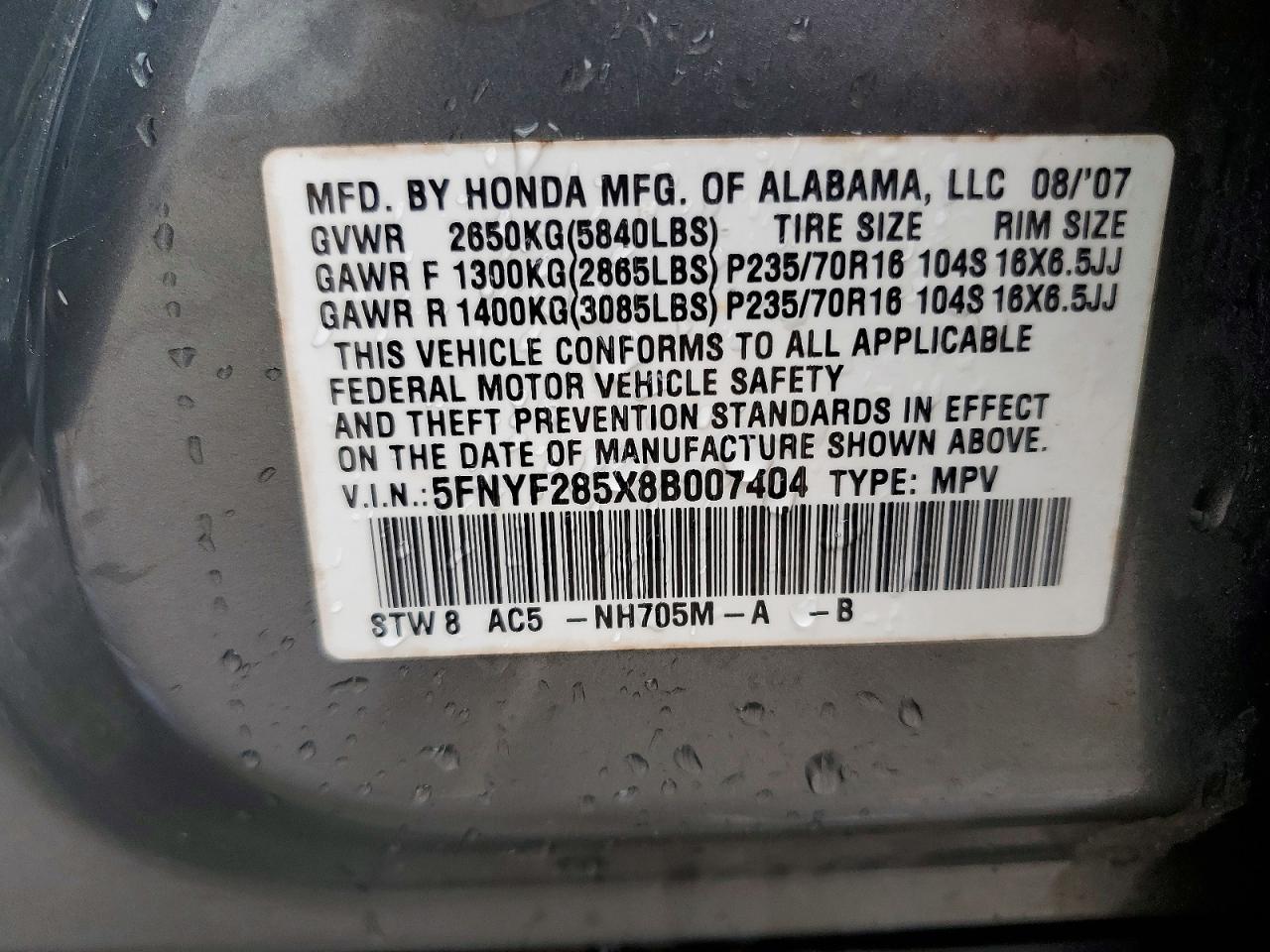 Honda Pilot Exl