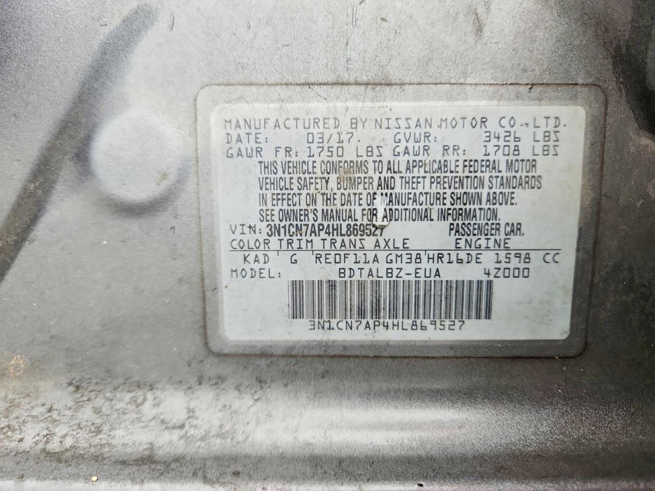 Nissan Versa 1.6 S