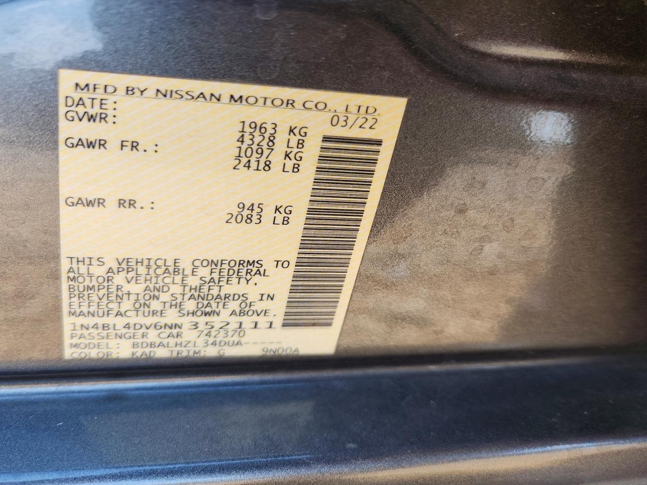 Nissan Altima Sv