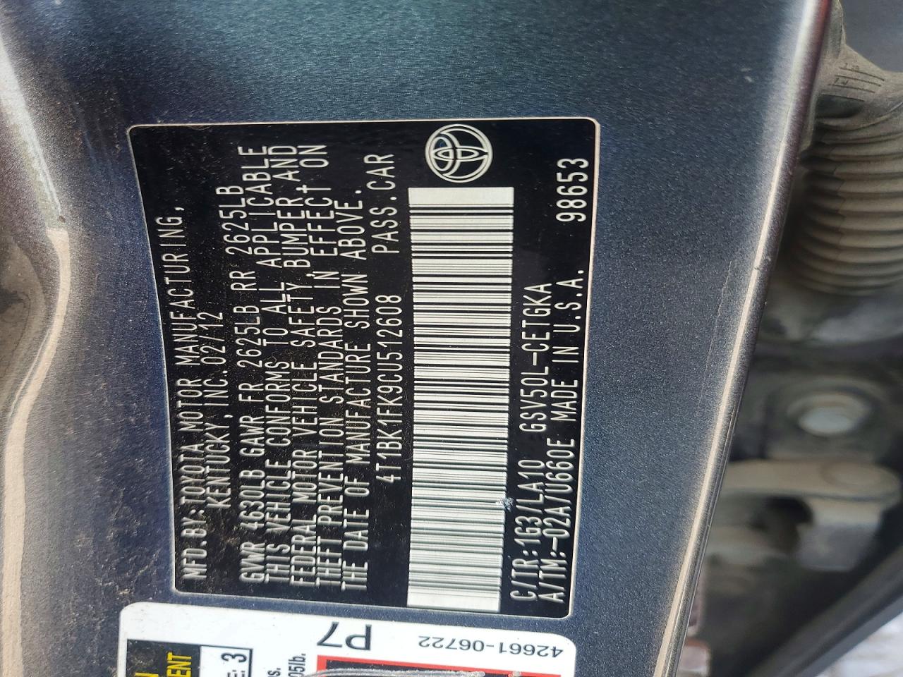 Toyota Camry Xle V6