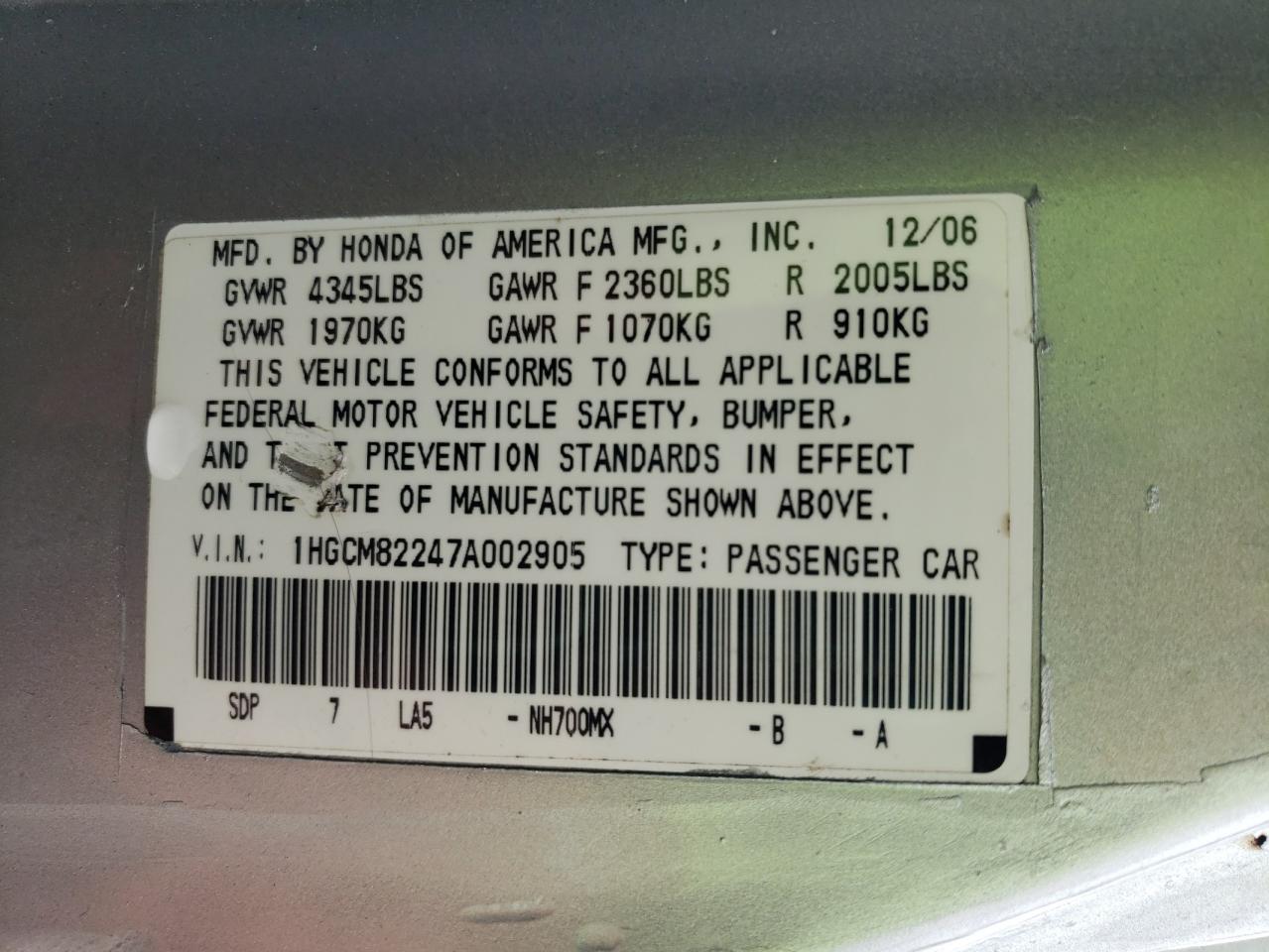 Honda Accord Lx