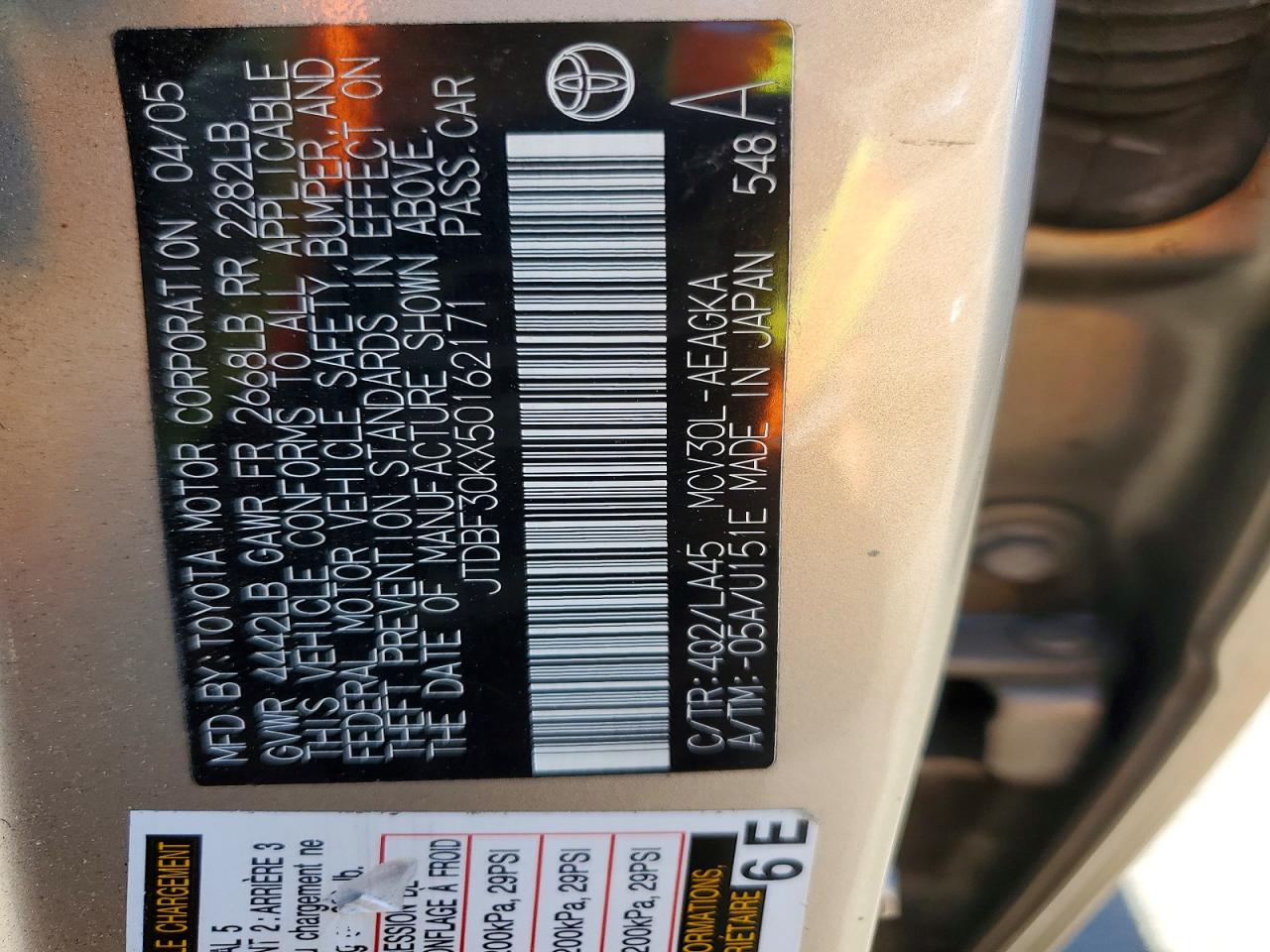 Toyota Camry Xle V6