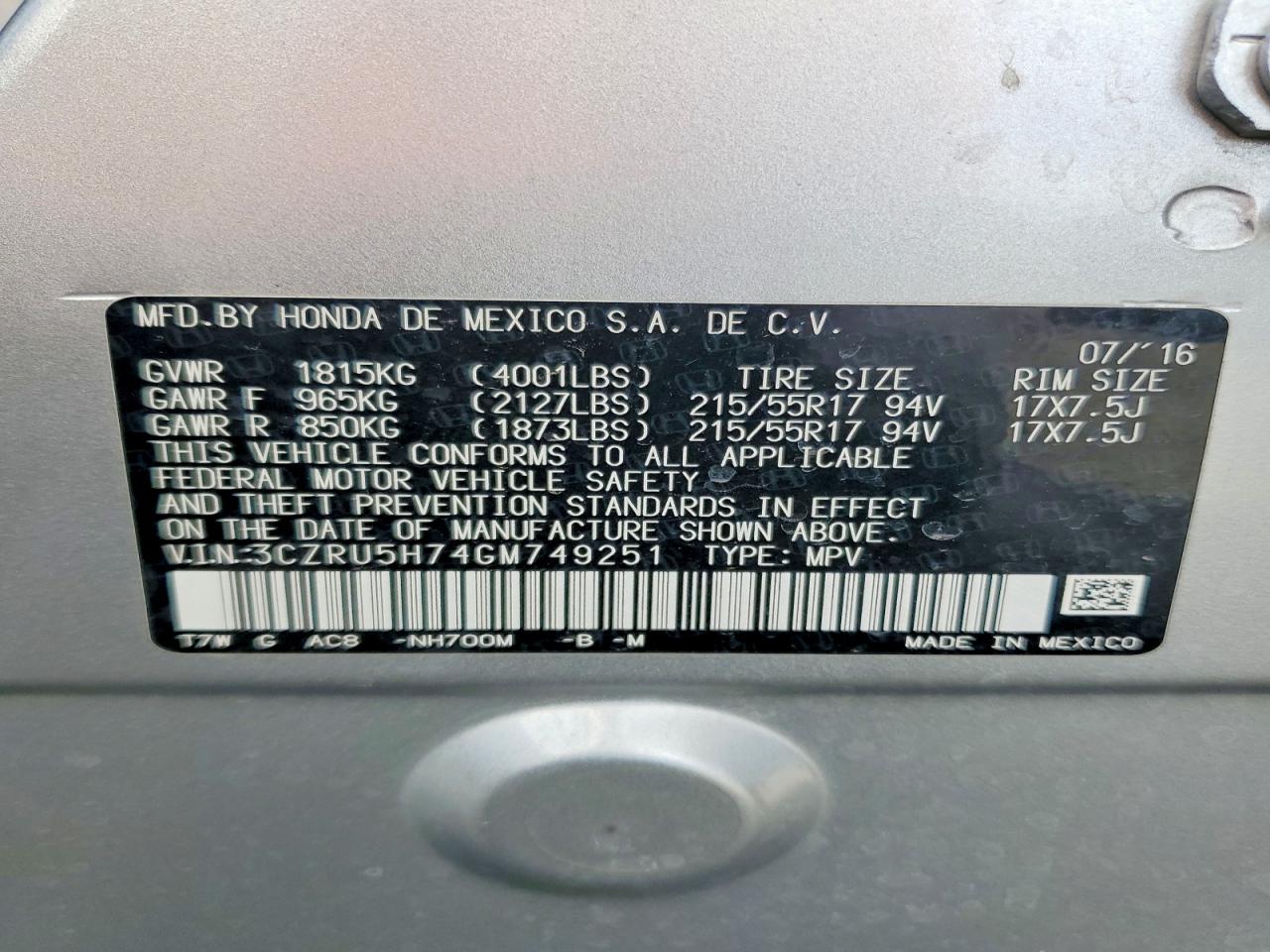 Honda HR-V Exl