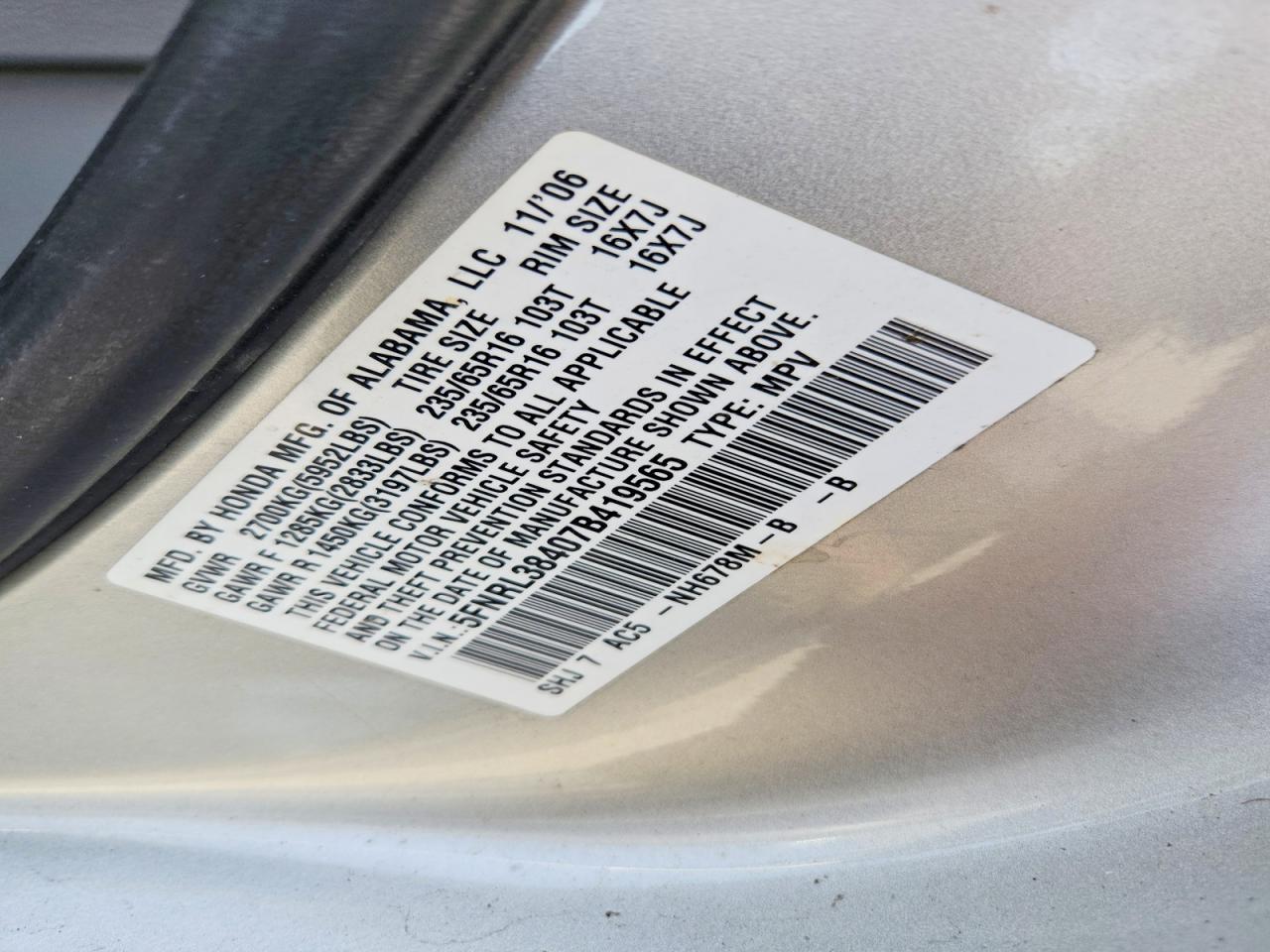 Honda Odyssey Ex