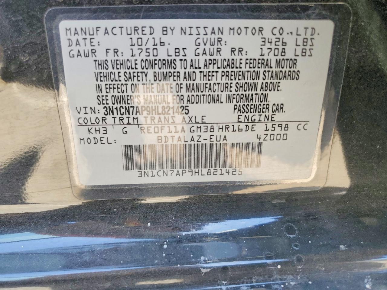 Nissan Versa 1.6 S Plus