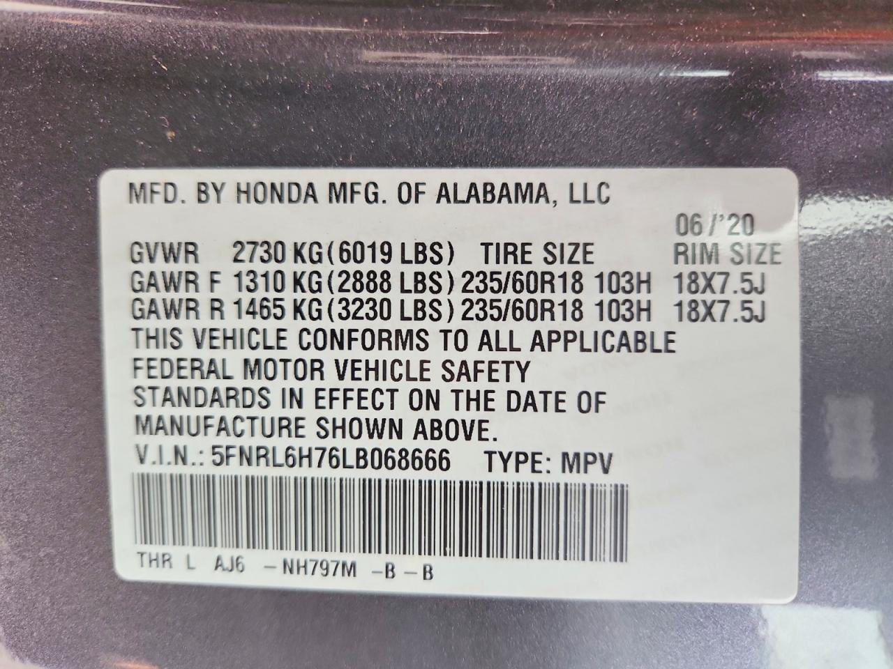 Honda Odyssey Exl